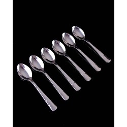 6 Adet Metal Çizgili Tatlı Kaşığı 15 Cm